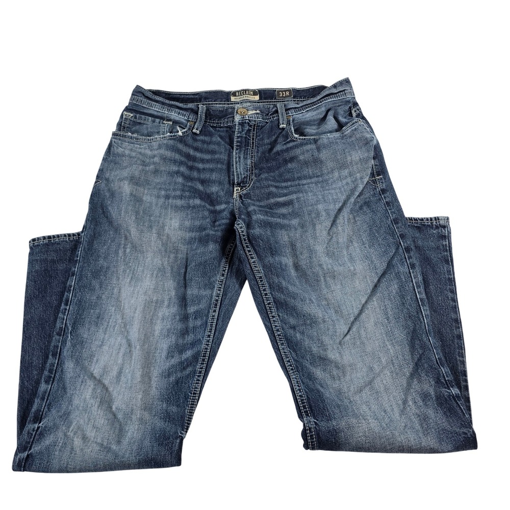Reclaim Relaxed Bootleg‎ Mens Jeans 33R Medium Wash Blue Denim 100% Cotton 12254